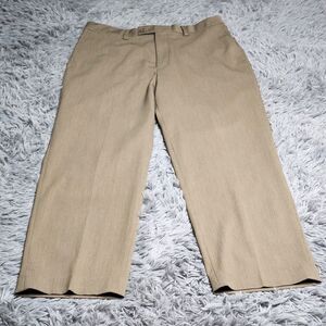 Madison Dress Pants Mens 34x28‎ Hemmed Flat Front Tan Polyester Slacks Pockets